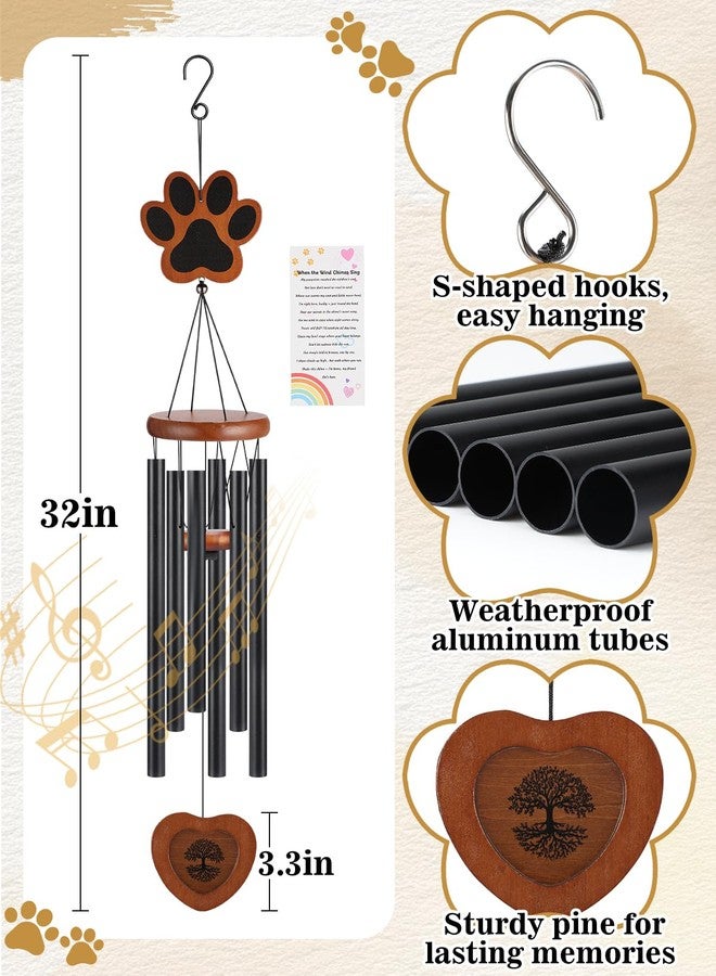 Alphatool Dog Memorial Wind Chimes Gifts with Photo Frame - 32in Sympathy Gift for Loss of Dog, Pet Memorial Gifts for Dogs Passing Away Bereavement - Image 4